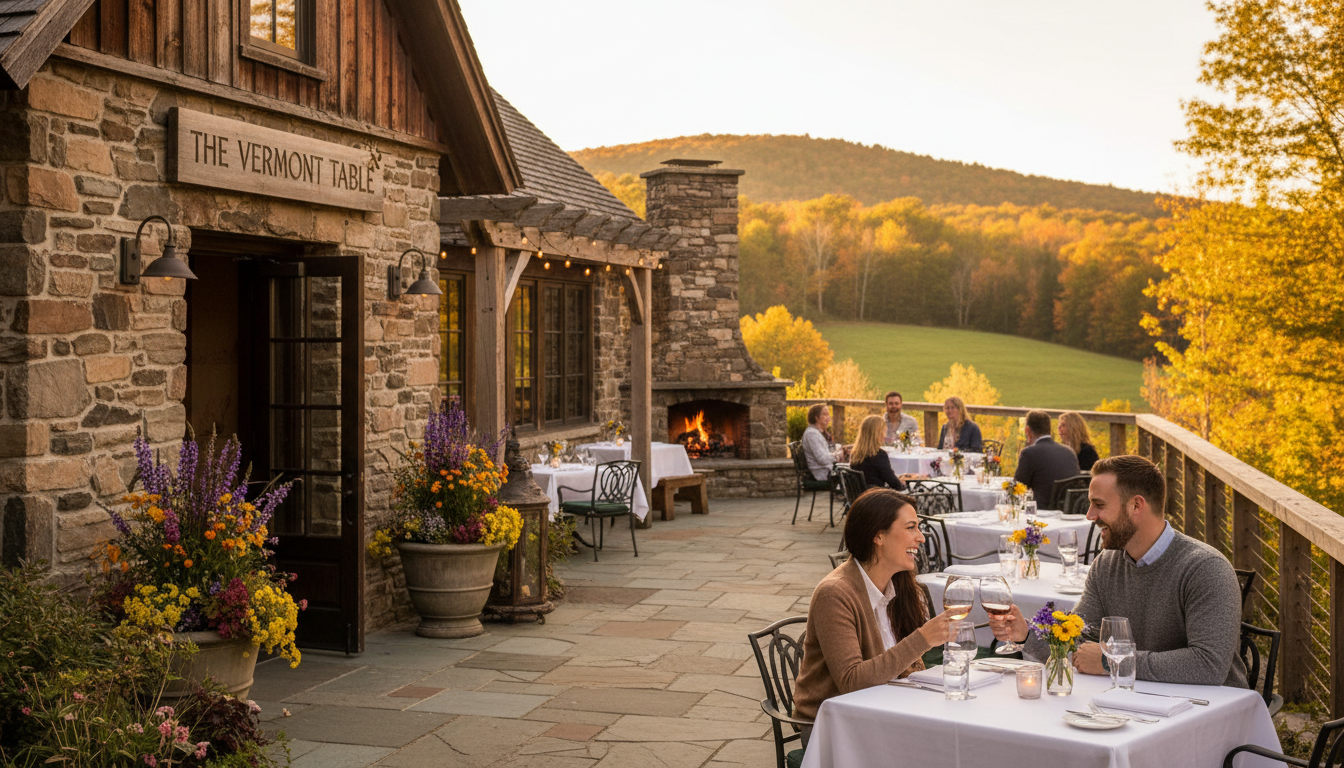 Farm-to-table plating at a Vermont restaurant